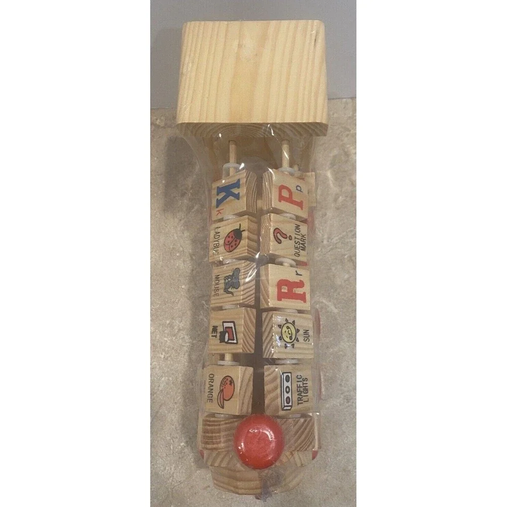 Childrens Wooden Toy Train with Pull String